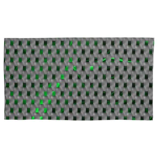 Grünes Bild unter grauen Plaques, längliche Quadra Kissenbezug (Vorderseite-Links)