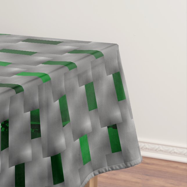 Grünes Bild unter grauen Plaques, längliche Quadra Tischdecke (Beispiel)