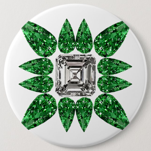 Grünes Birnenmuster Button (Vorderseite)