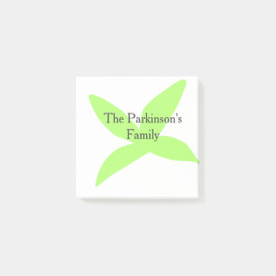 Grünes Blatt abstrakt Pastell Familienname Retro B Post-it Klebezettel