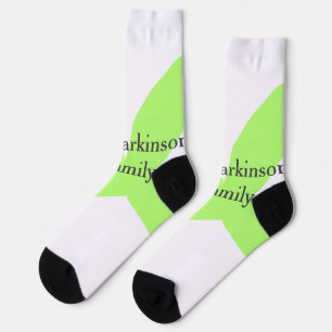Grünes Blatt abstrakt Pastell Familienname Retro B Socken