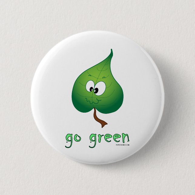 Grünes Blatt Button (Vorderseite)