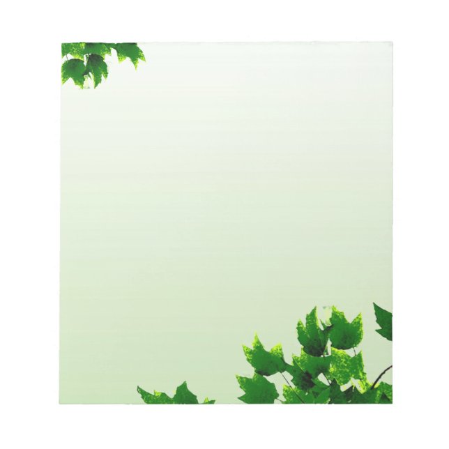 Grünes Blatt Notizblock (Vorderseite)