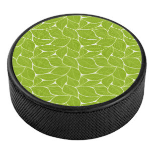 Grünes Blätter Eishockey Puck