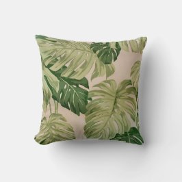 grünes Blätter-Muster Kissen