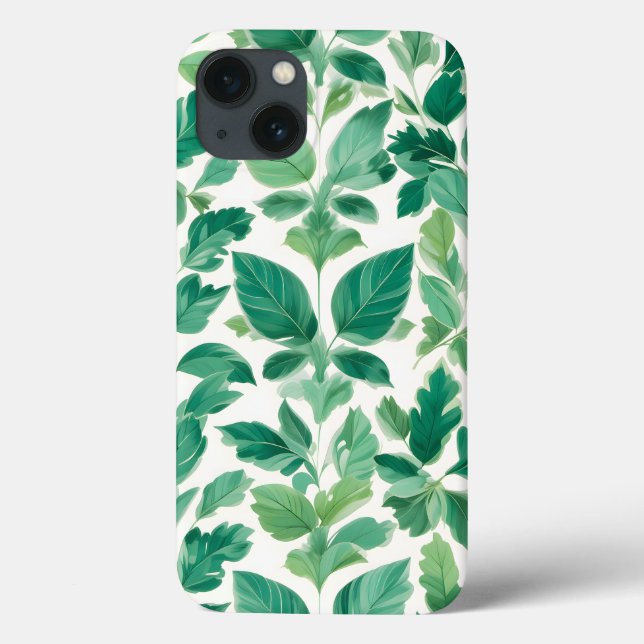 Grünes Blattmuster Case-Mate iPhone Hülle (Rückseite)