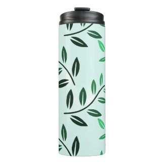Grünes Blattmuster-Reisemug | Minimal Botanisch Thermosbecher