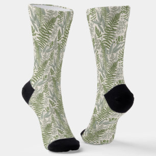 Grünes Blattmuster Socken