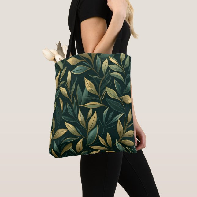 Grünes Blattmuster Tasche (Von Nahem)