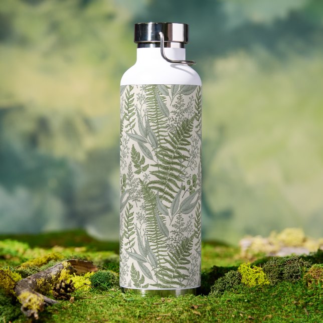 Grünes Blattmuster Trinkflasche (Außenbereich)