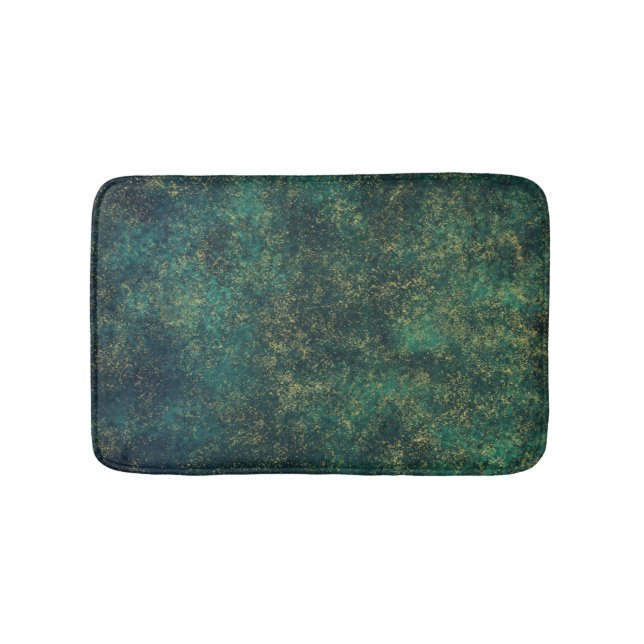 Grünes, Blau-u. GoldAquarell Badematte (Vorderseite)