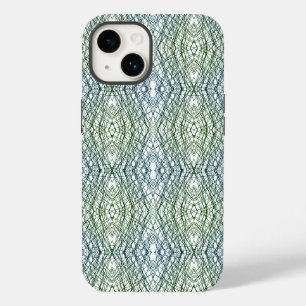 Grünes & Blaues geometrisches Muster Case-Mate iPhone 14 Hülle