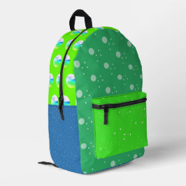 Grünes blaues Polka-Dots-Backpack Bedruckter Rucksack