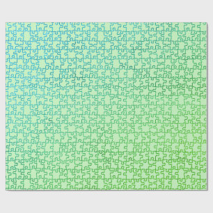 Grünes blaues Puzzlesapier Geschenkpapier