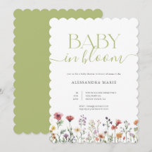 Grünes Blumen Baby in Blüte Babyparty