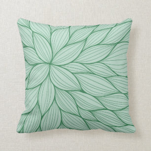 Grünes Blumenblatt-Aquarell-Kissen Kissen