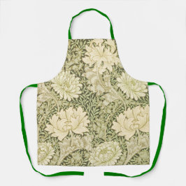 Grünes Blumendesign von Wm Morris Schürze