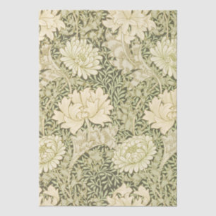 Grünes Blumendesign von Wm Morris Seidenpapier