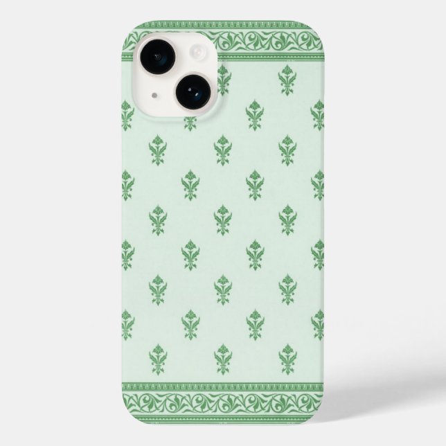 Grünes Blumenmuster  Case-Mate iPhone 14 Hülle (Rückseite)