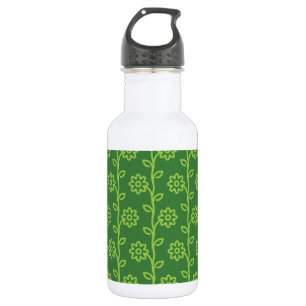 Grünes Blumenmuster Edelstahlflasche
