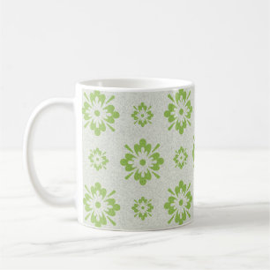 Grünes Blumenmuster Kaffeetasse
