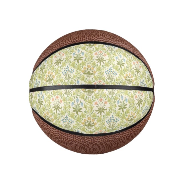 Grünes Blumenmuster Mädchen Frauen Mini Basketball (Vorderseite)