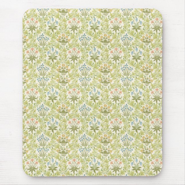 Grünes Blumenmuster Mädchen Frauen Mousepad (Vorne)
