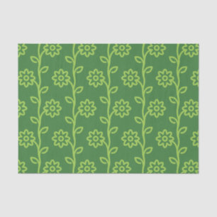 Grünes Blumenmuster Seidenpapier