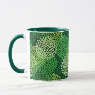 Grünes Blumenmuster Tasse