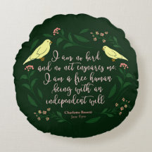 Grünes Blumenzitat vogel-Charlottes Bronte Jane