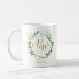 Grünes botanisches Blätter Kranz | Imitate Gold Mr Kaffeetasse