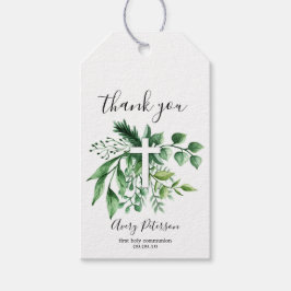 Grünes botanisches Kreuz Erste Heilige Kommune Geschenkanhänger