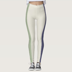 Grünes Braun und Lila Streifen Leggings