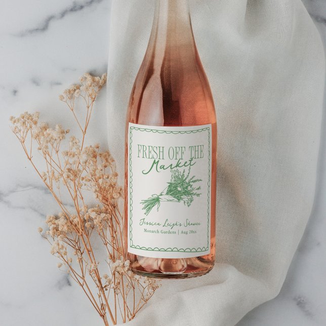 Grünes Brautparty für den Markt Weinetikett (Von Creator hochgeladen)