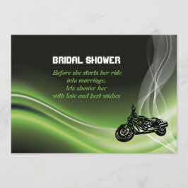 Grünes Brautparty für Hochzeitsfahrräder/Motorräde Einladung