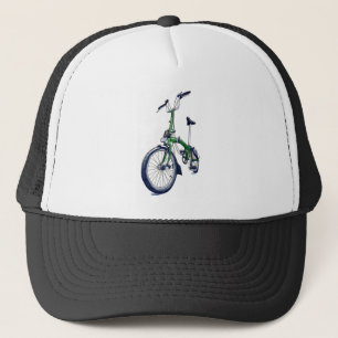 Grünes Brompton Fahrrad Truckerkappe