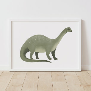 Grünes Brontosaurus-Dinosaurier-Wandkunst-Poster Poster