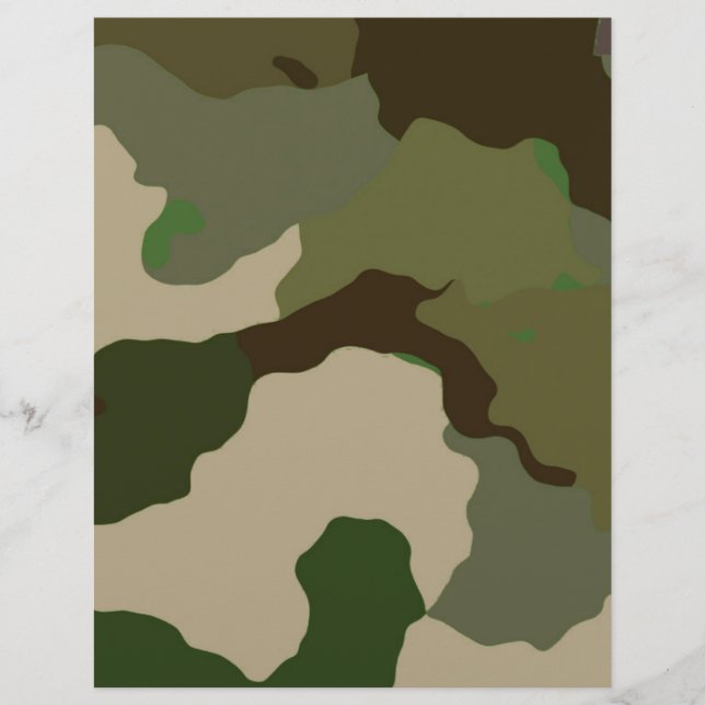 Grünes Brown Camouflage Scrapbooking Artikel (Vorderseite)