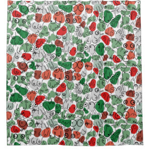 grünes Brustdesign Duschvorhang