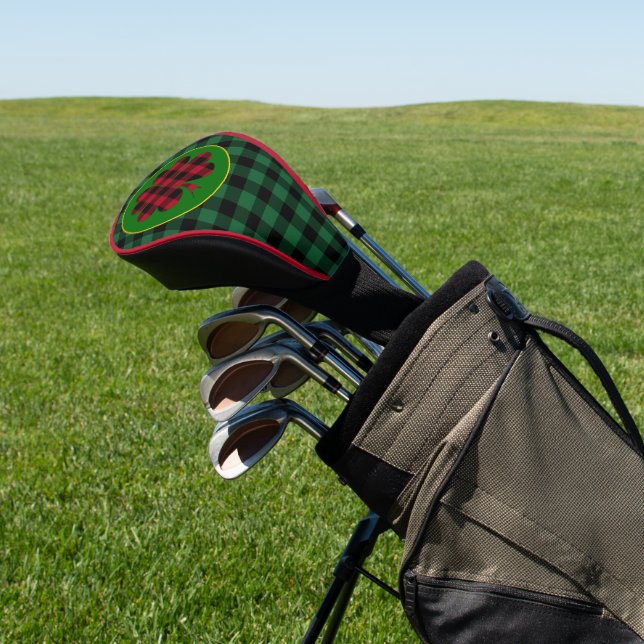 Grünes Büffel, kariertes Kleeblatt, Lucky Clover C Golf Headcover (In SItu)