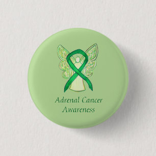Grünes Button des Angel-Ribbon-Engels für Nebenn