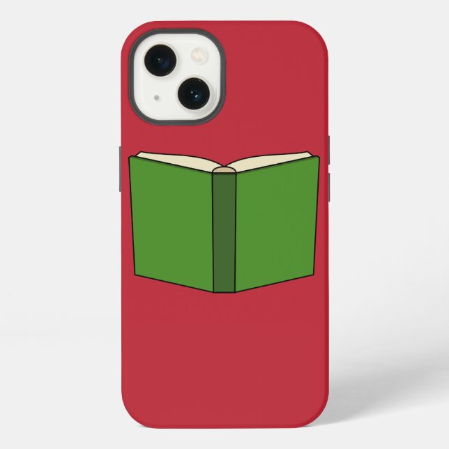 Grünes Cartoon-Buch iPhone Hülle (Rückseite)