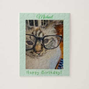 Grünes CAT Originalfoto GEBURTSTAG Name