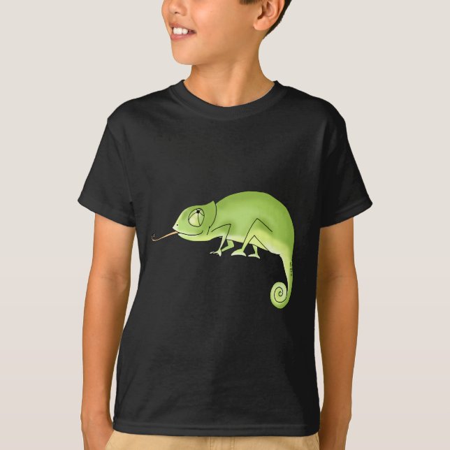 Grünes Chamäleon T-Shirt (Vorderseite)