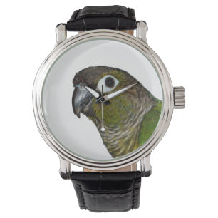 Grünes Cheeked Conure Armbanduhr