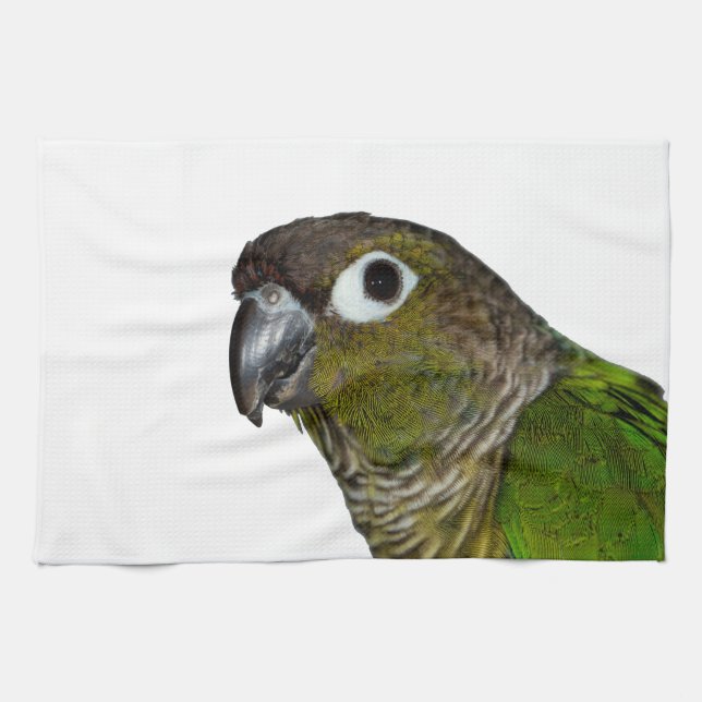Grünes Cheeked Conure Handtuch (Horizontal)