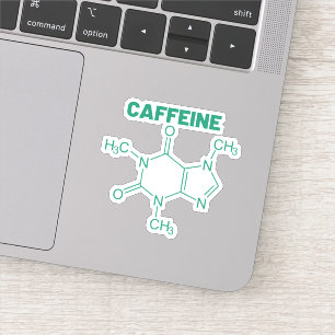 Grünes Coffein-Molekül Aufkleber