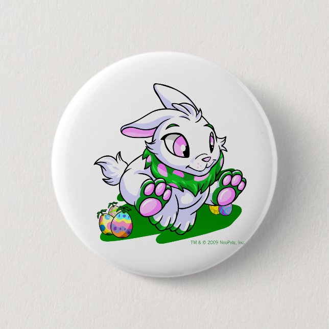 Grünes Cybunny, das durch neggs läuft Button (Vorderseite)