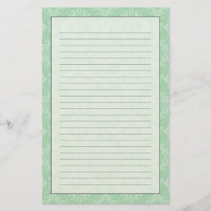 Grünes Damastmuster Briefpapier
