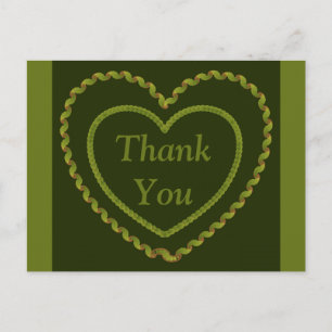 Grünes Dankeschön Herz Liebe - Hochzeit Postkarte